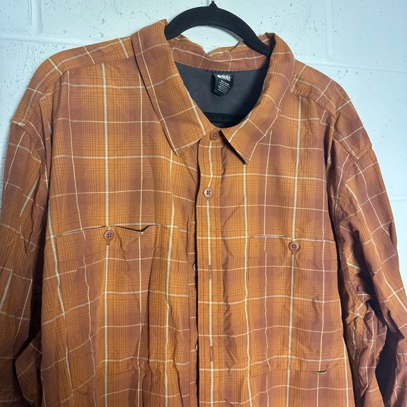 Rei Co-Op Other - REI Co-op Sahara Mens 3XL Rust Orange Plaid Long Sleeve Ventilated Hiking Shirt